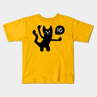 Black Cat Says No yesssssss Kids T-Shirt